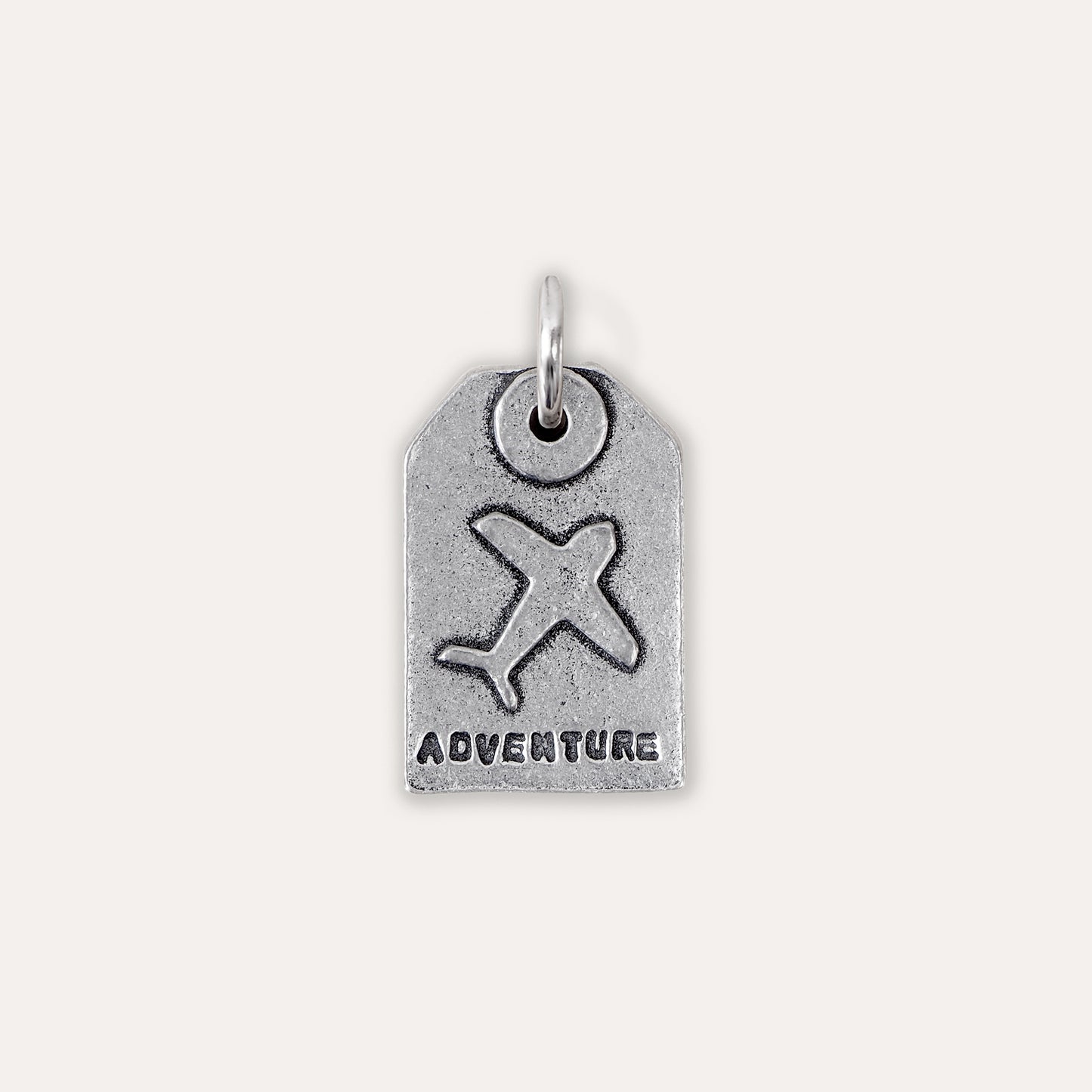 'Adventure' Plane Tag Keyring Charm