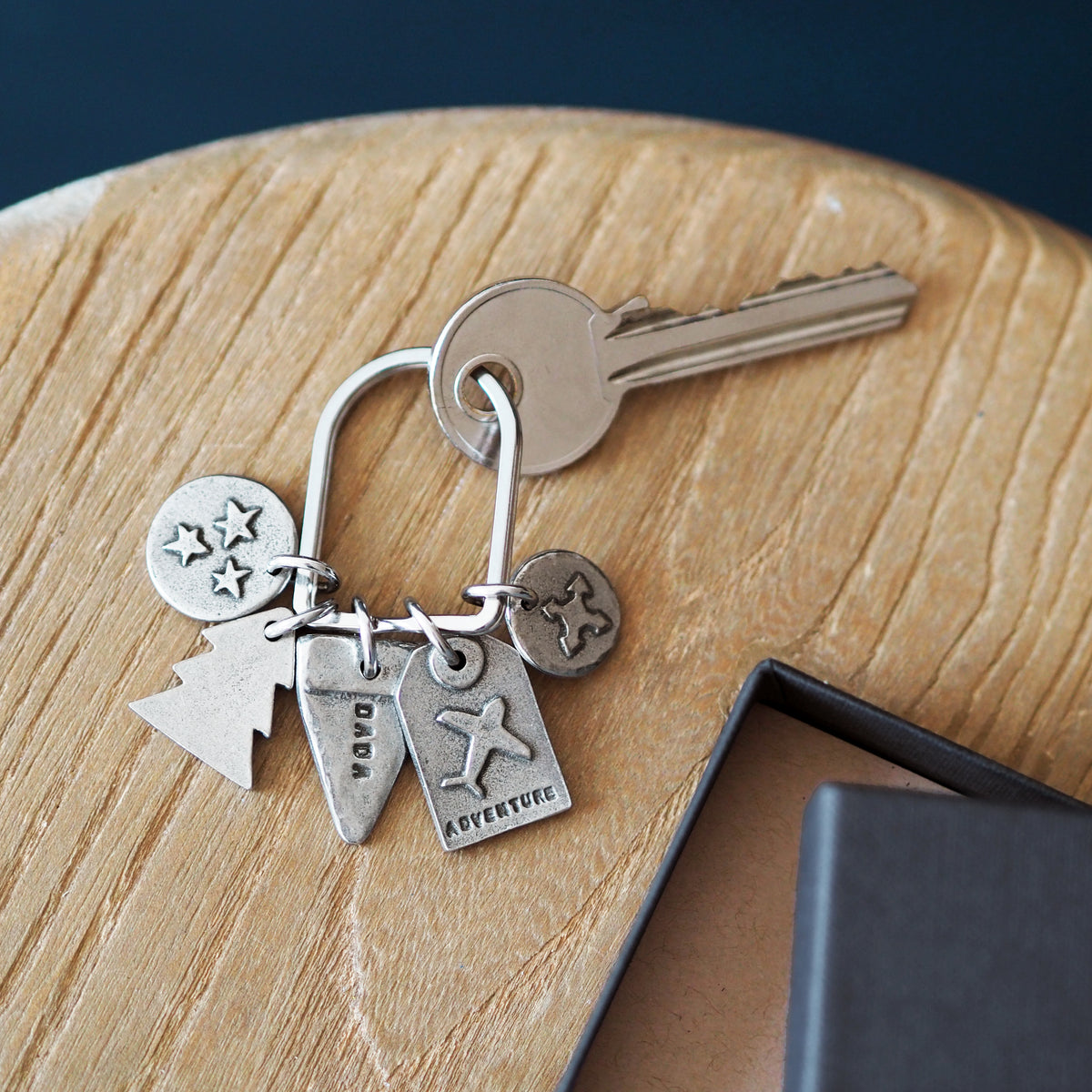 'Adventure' Plane Tag Keyring Charm