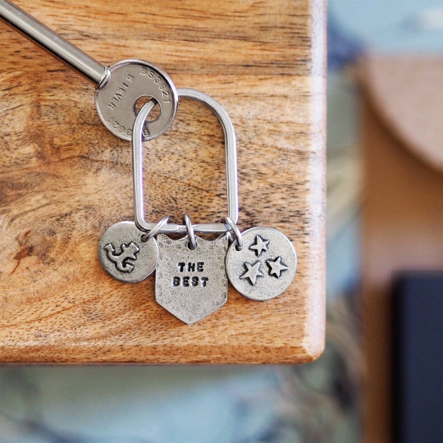 Personalised Mini Medal Charms Keyring
