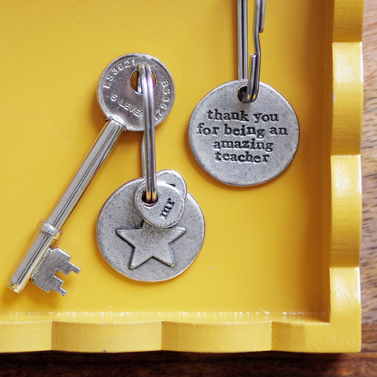 'Amazing Teacher' Star Keyring