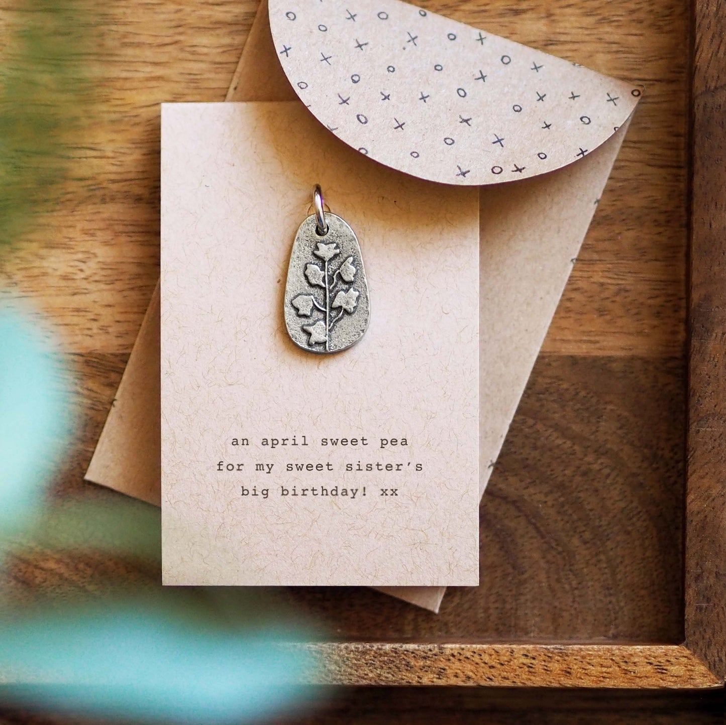 April sweet pea birth flower charm