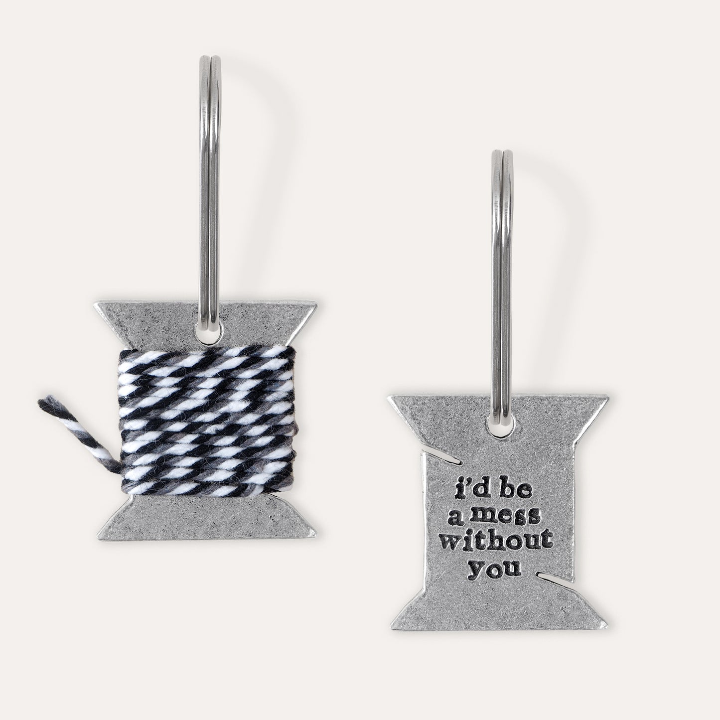 'I’d Be A Mess Without You' Bobbin Keyring