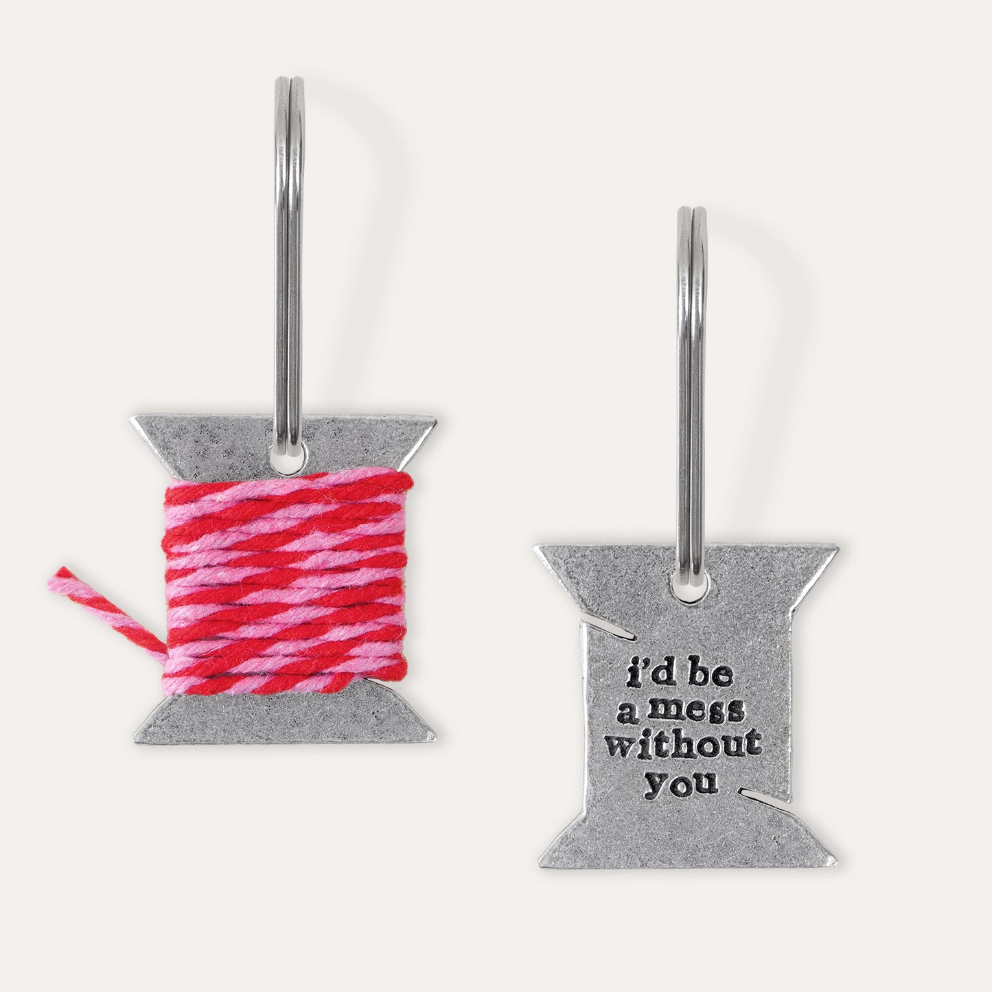 'I’d Be A Mess Without You' Bobbin Keyring