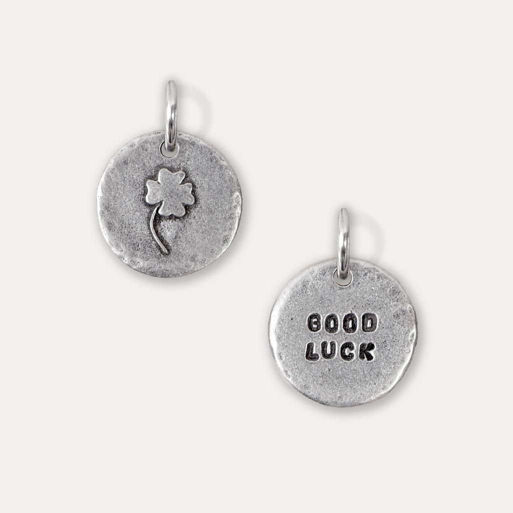 'Good Luck' Four Leaf Clover Keyring Charm