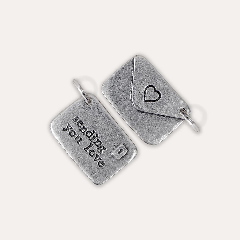 'Sending You Love' Envelope Keyring Charm