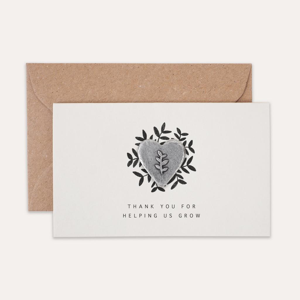 'Thank You for Helping Me/Us Grow" Tiny Token Card