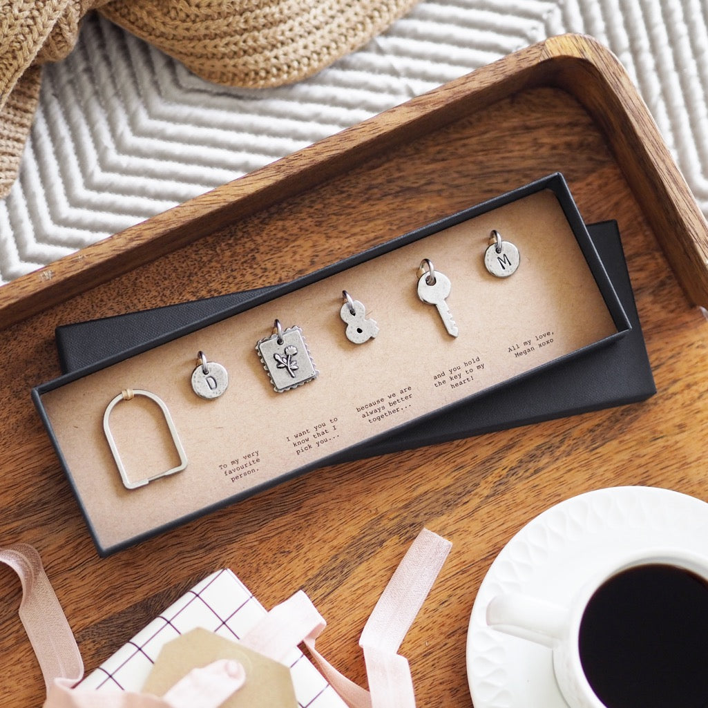Personalised Love Letter Charms Keyring