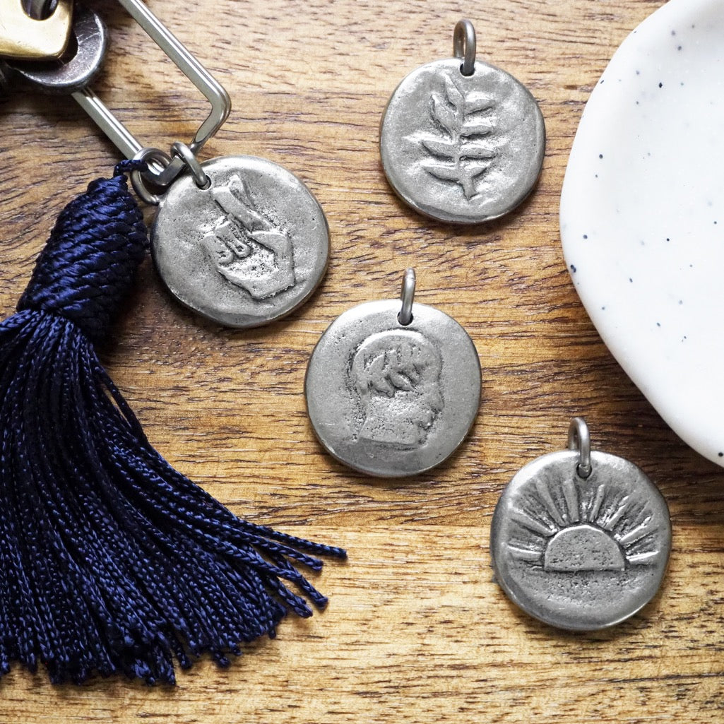 Motto Coin + Tassel Keyring