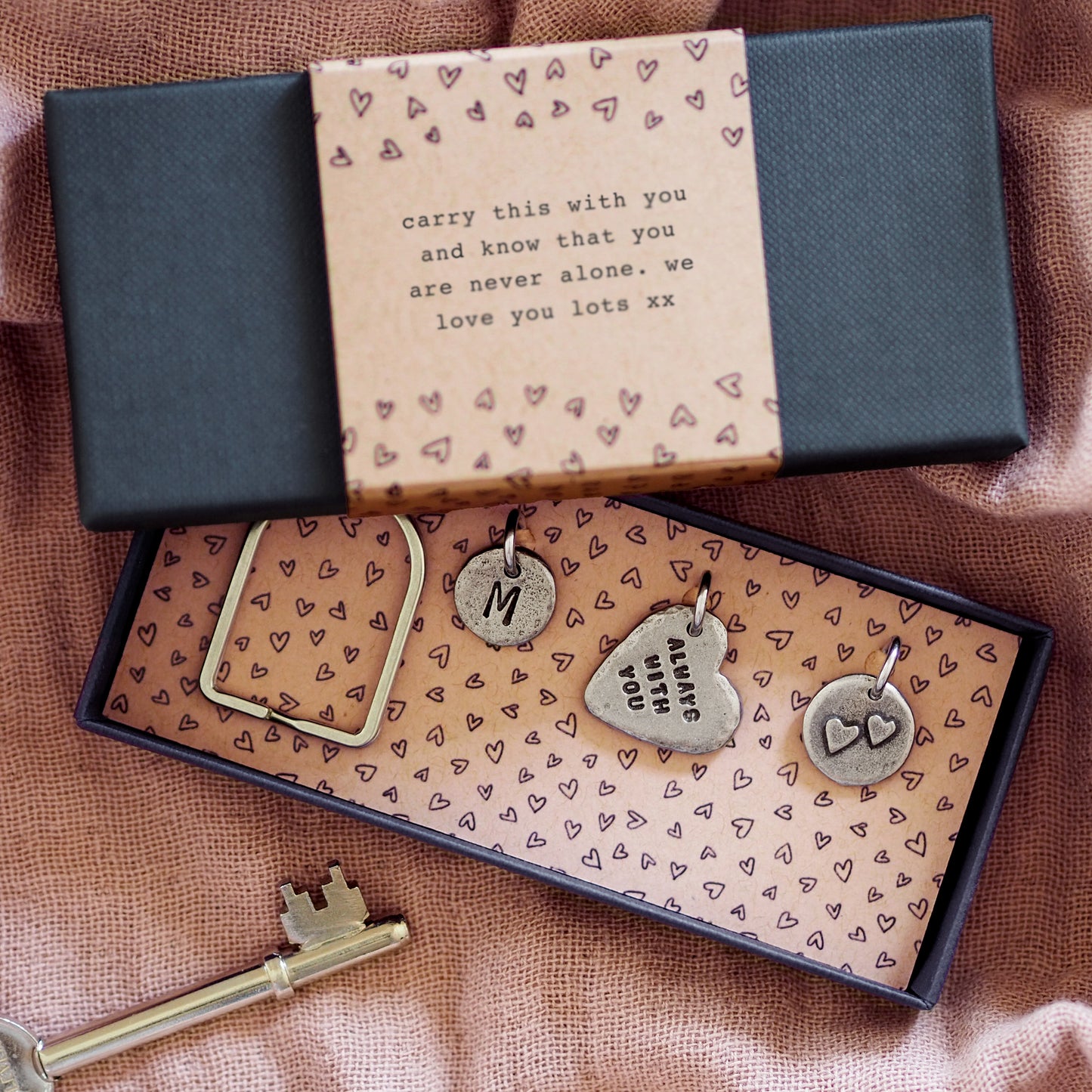 Personalised 'Always With You' Mini Charms Keyring