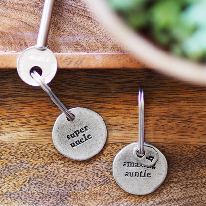 'Amazing Auntie' or 'Super Uncle' Keyring