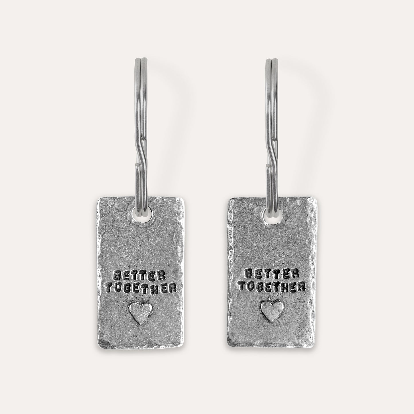 'Better Together' Heart Keyring Set for Couples