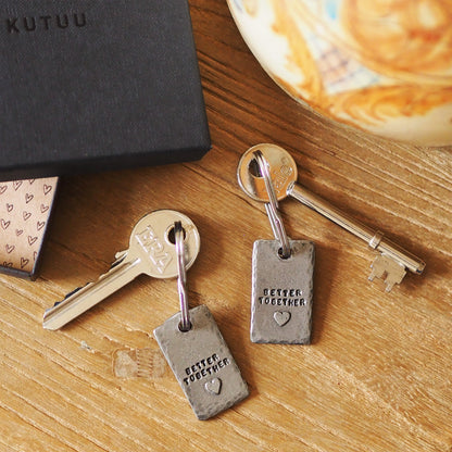 'Better Together' Heart Keyring Set for Couples