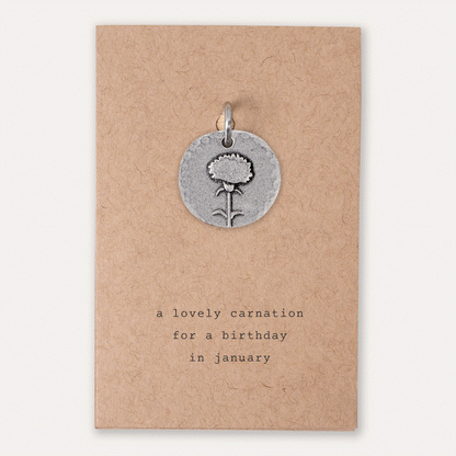 Personalised Birth Flower Keyring Charm