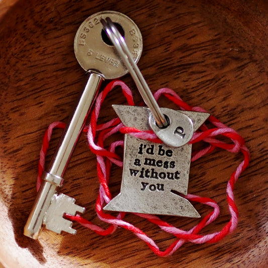 'I’d Be A Mess Without You' Bobbin Keyring