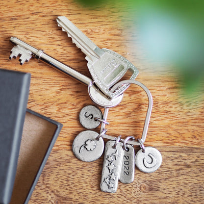 'Good Luck' Four Leaf Clover Keyring Charm