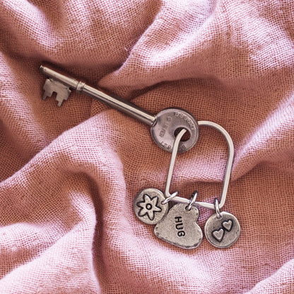 'Two Hearts for You and Me' Keyring Charm