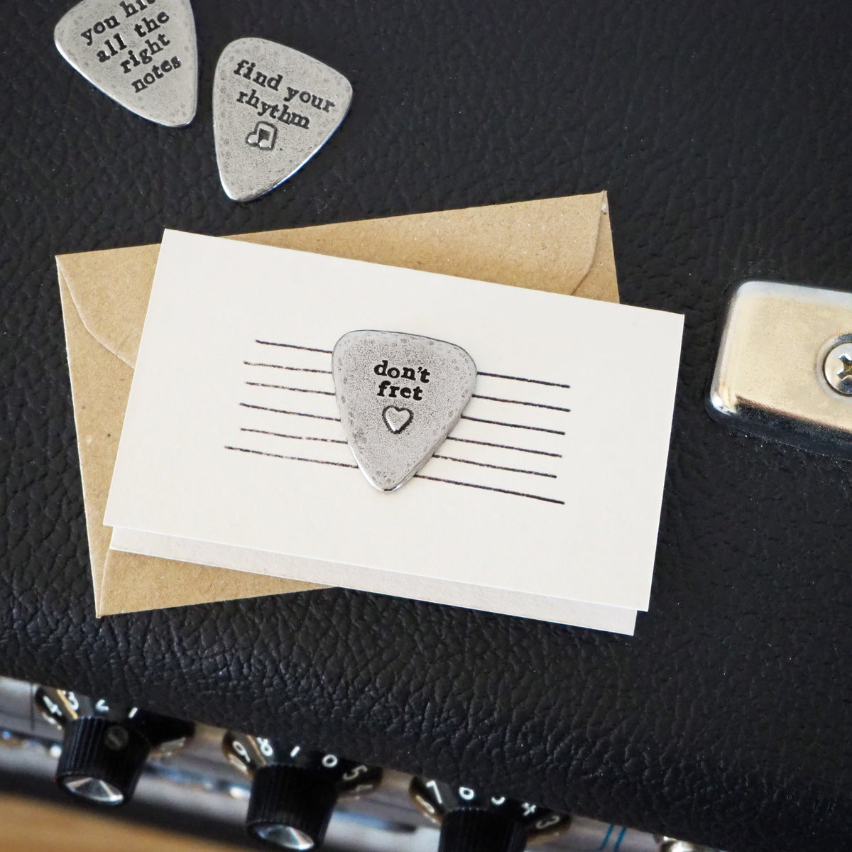 Heart Strings Guitar Plectrum Card