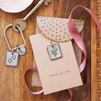 'Sending You Love' Postage Stamp Charm