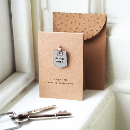 'Since 2016' 10th Wedding Anniversary Keyring Charm