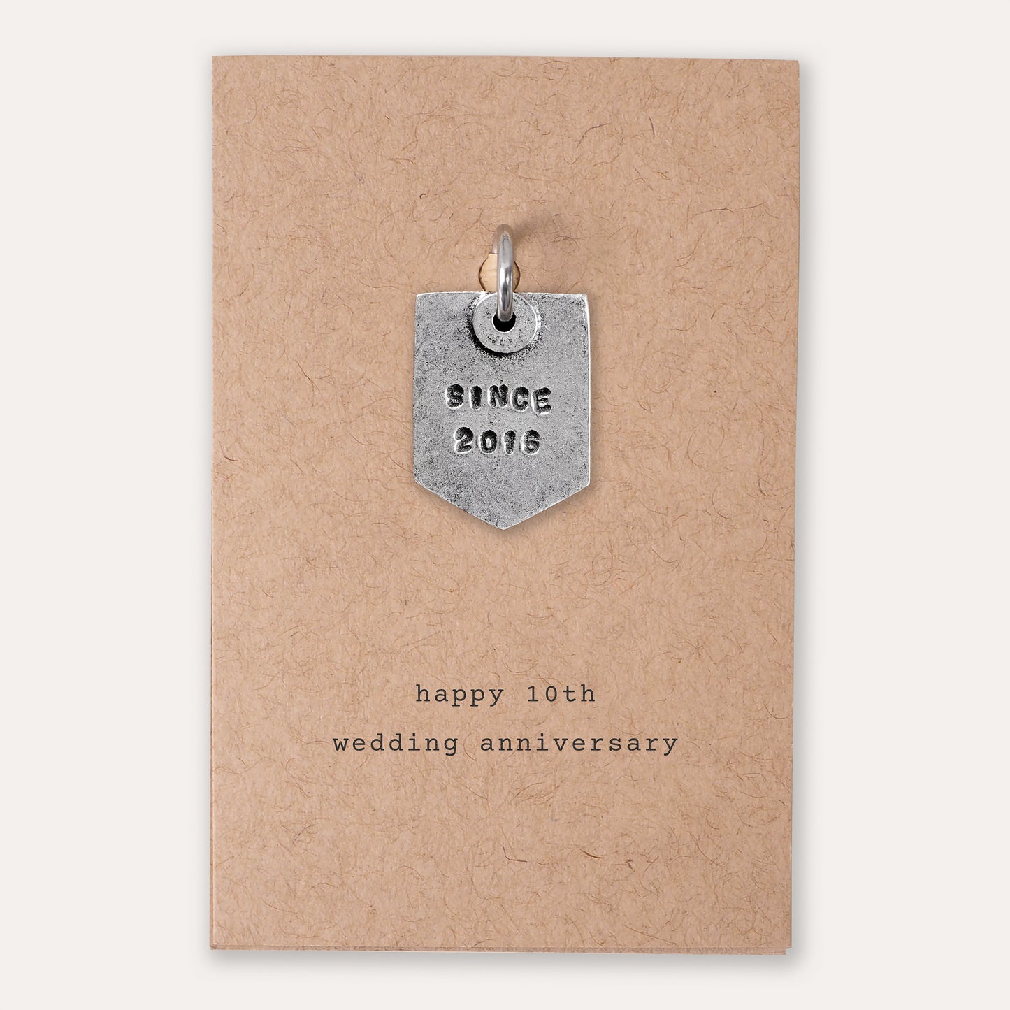 'Since 2016' 10th Wedding Anniversary Keyring Charm