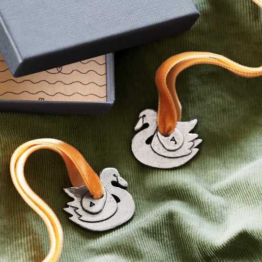'One for You, One for Me' Swan Christmas Tree Charms Set