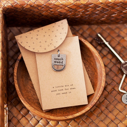 'Touch Wood' Good Luck Keyring Charm