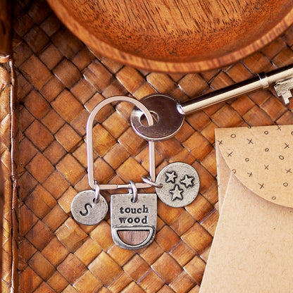 'Touch Wood' Good Luck Keyring Charm