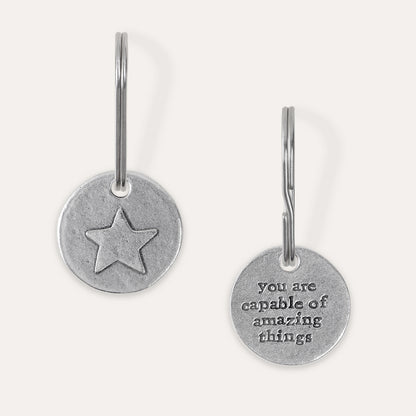 'You are Capable of Amazing Things' Star Keyring