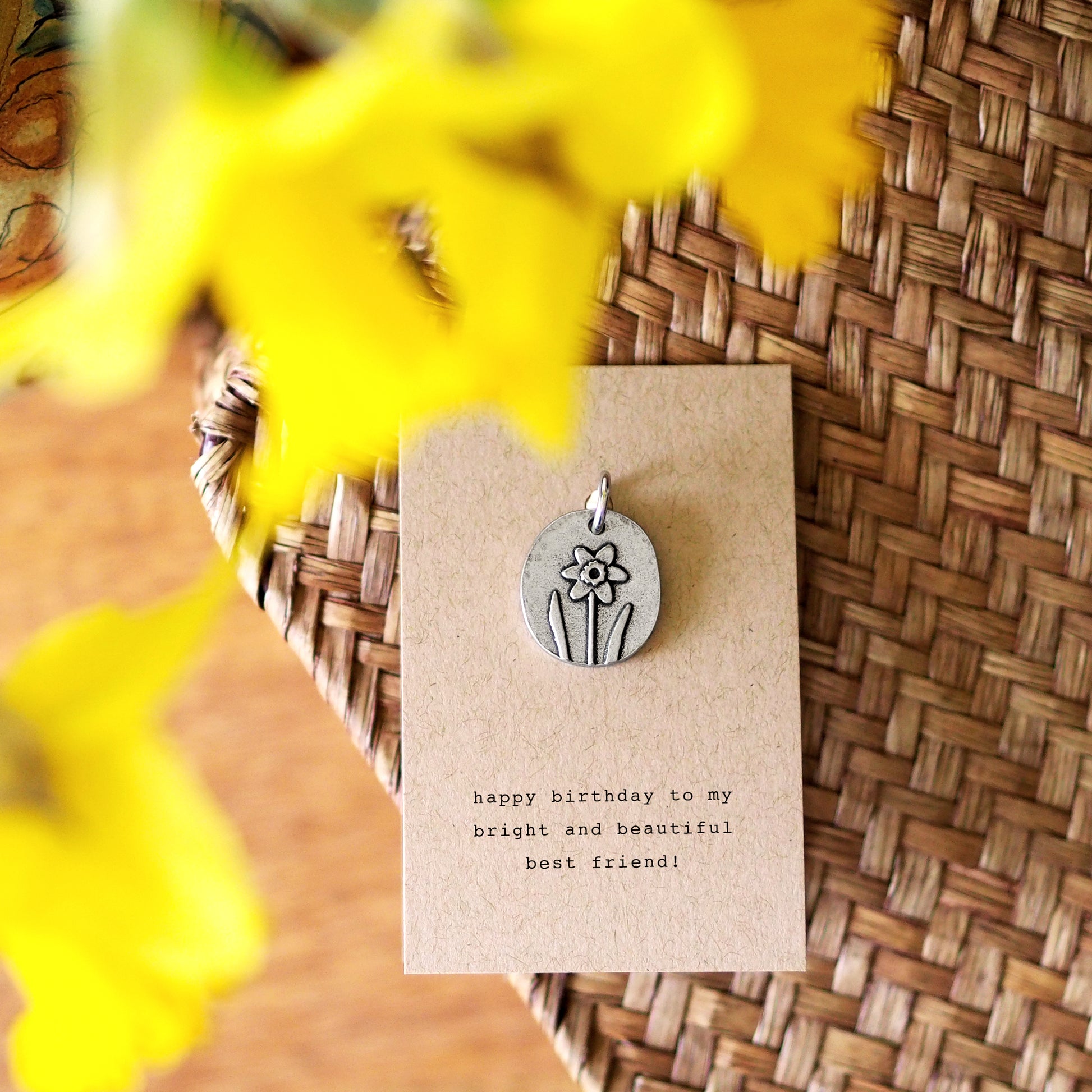 March daffodil birth flower charm