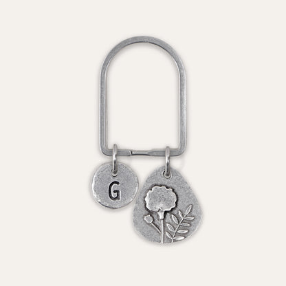 Birth Flower and Initial Keyring