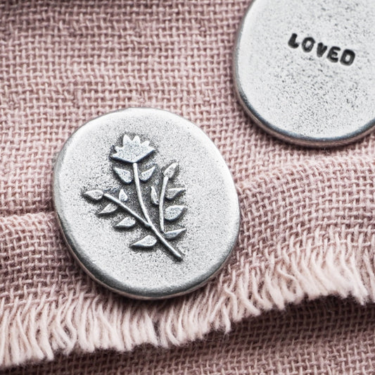 Floral 'Loved' Pocket Token