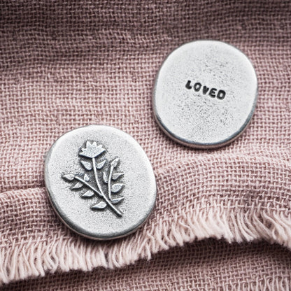 Floral 'Loved' Pocket Token