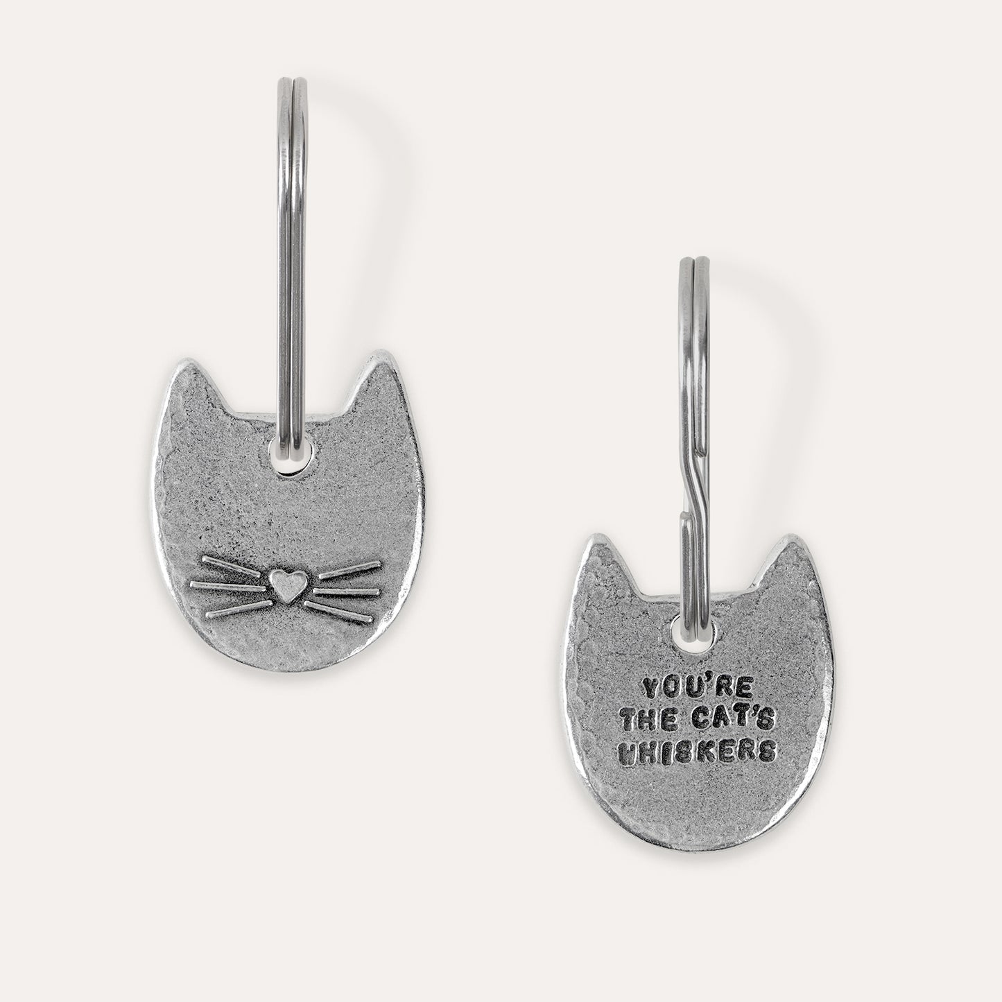 'You're The Cat's Whiskers' Keyring + Collar Charm Set