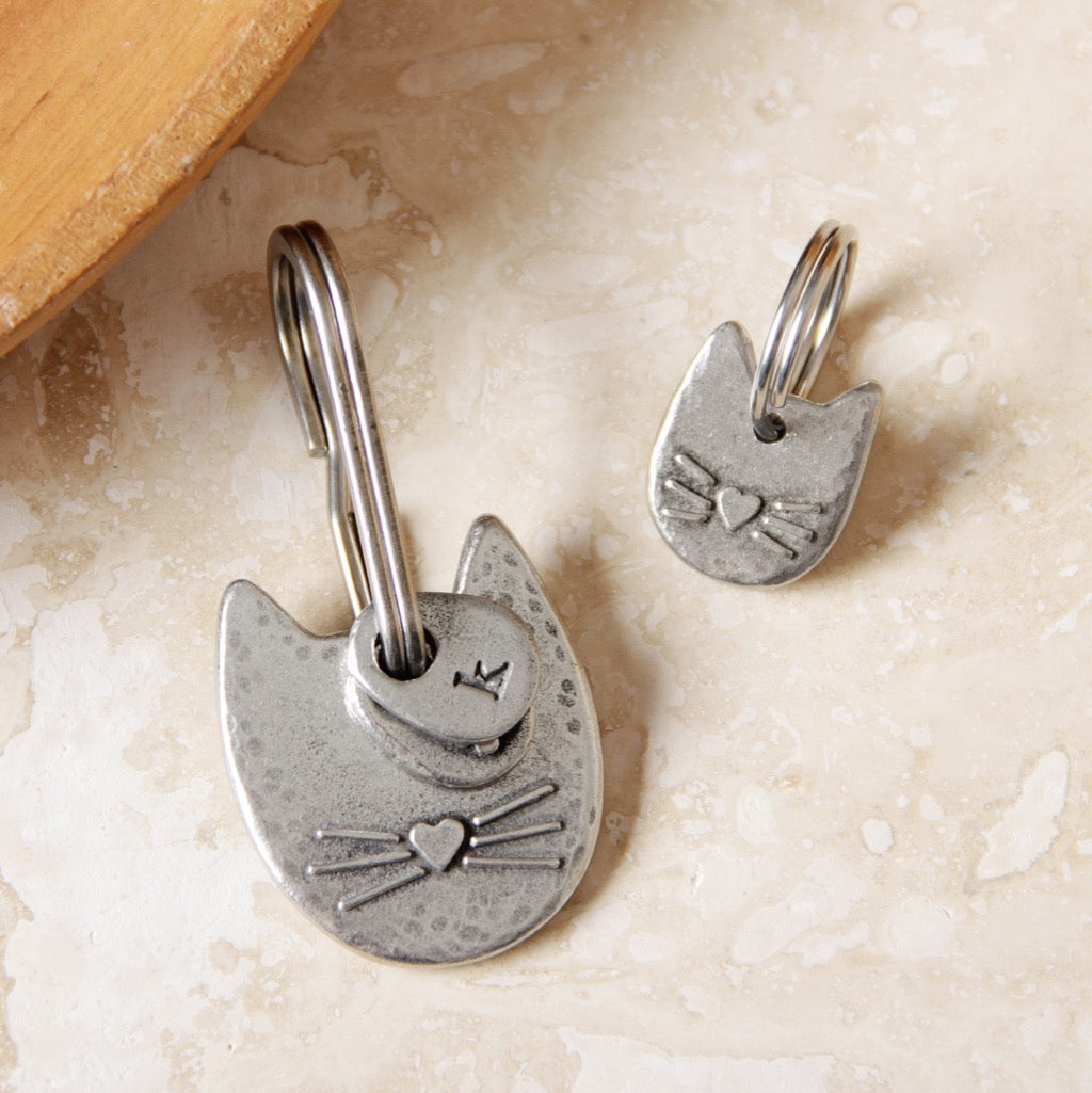 'You're The Cat's Whiskers' Keyring + Collar Charm Set