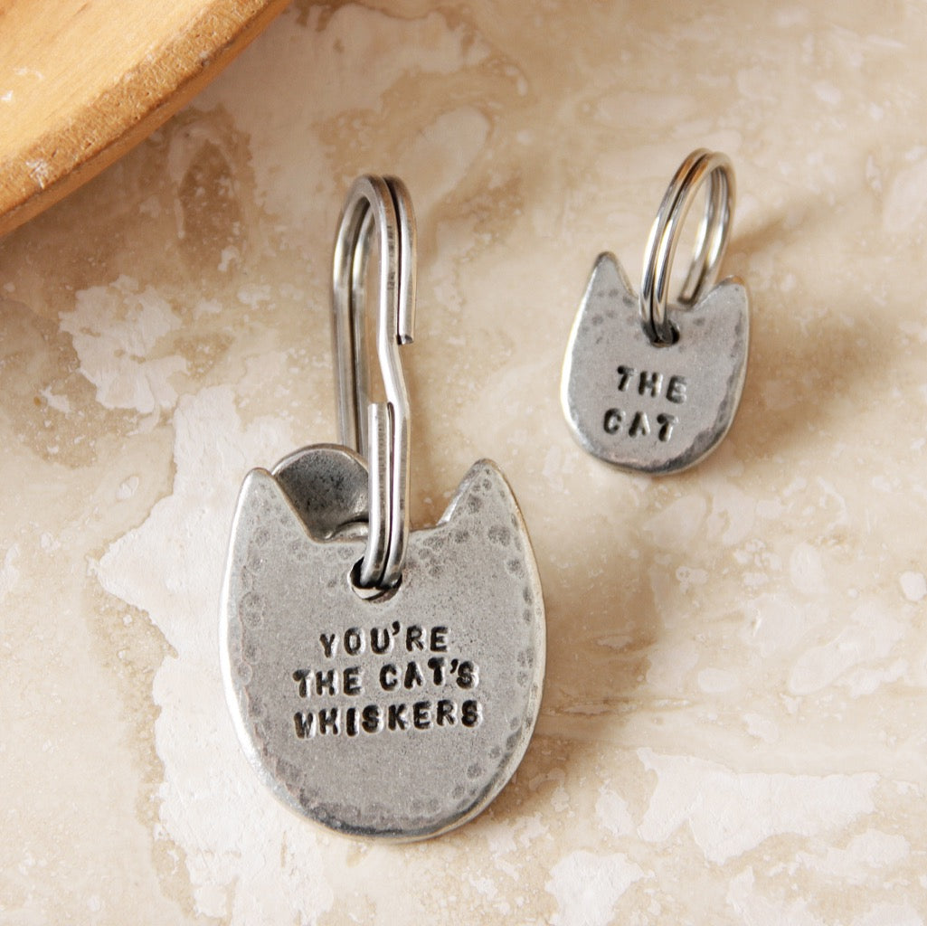 'You're The Cat's Whiskers' Keyring + Collar Charm Set