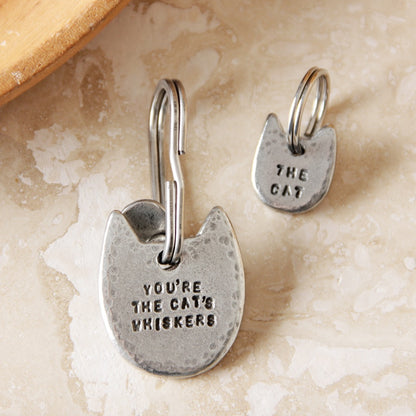 'You're The Cat's Whiskers' Keyring + Collar Charm Set
