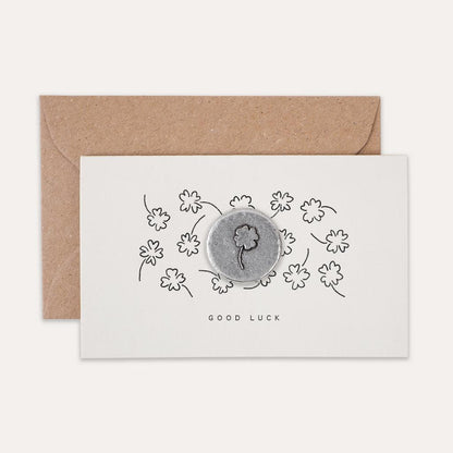 Four Leaf Clover 'Good Luck' Pocket Token Card