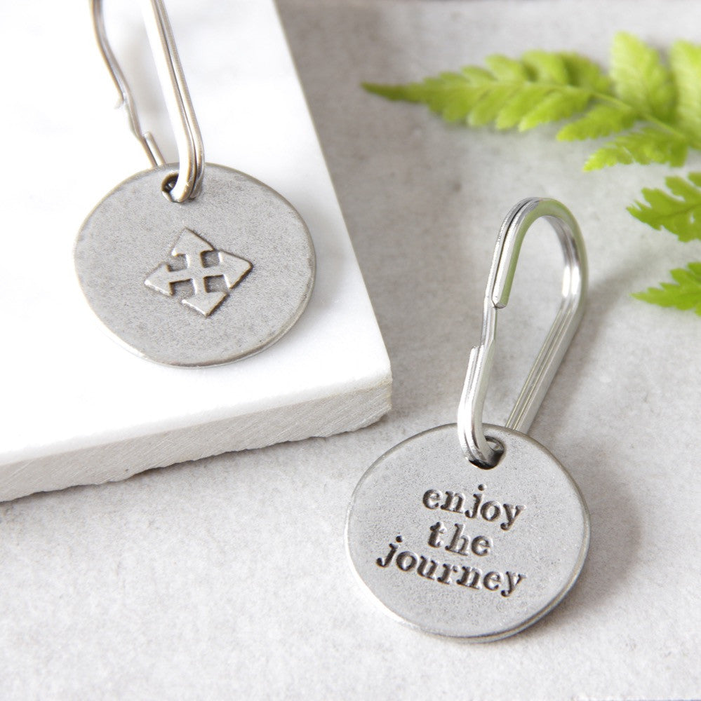 'Enjoy The Journey' Compass Keyring
