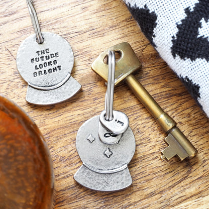 'The Future Looks Bright' Crystal Ball Keyring