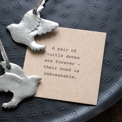 Two Turtle Doves Friendship Keyring Set