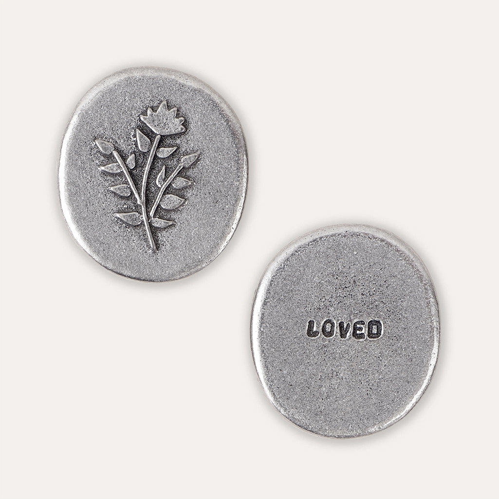 Floral 'Loved' Pocket Token