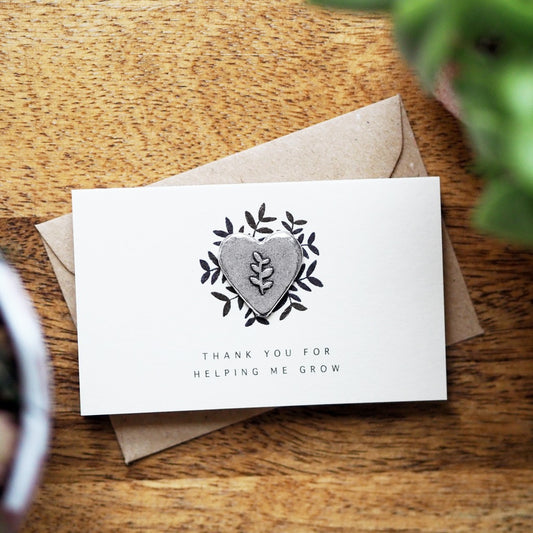 'Thank You for Helping Me/Us Grow" Tiny Token Card