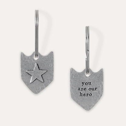 'You Are My/Our Hero' Badge Keyring