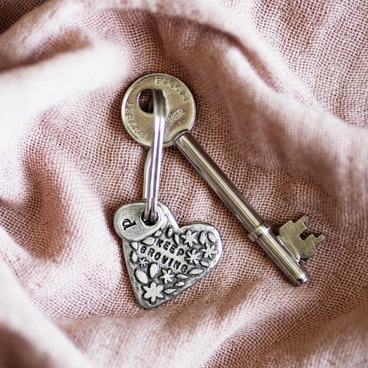 'Keep Growing' Heart Keyring