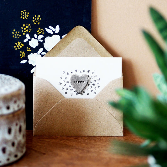 'Loved' Heart Tiny Token Card