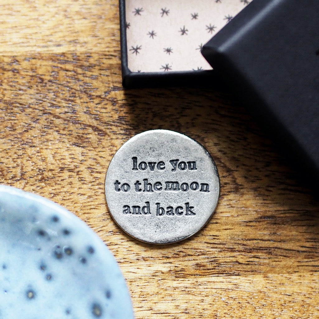 'Moon And Back' Pocket Coin