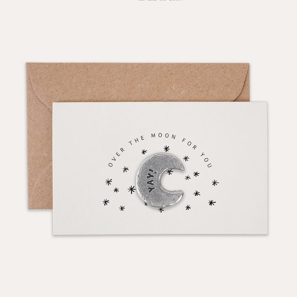 'Over The Moon For You' Tiny Token Card