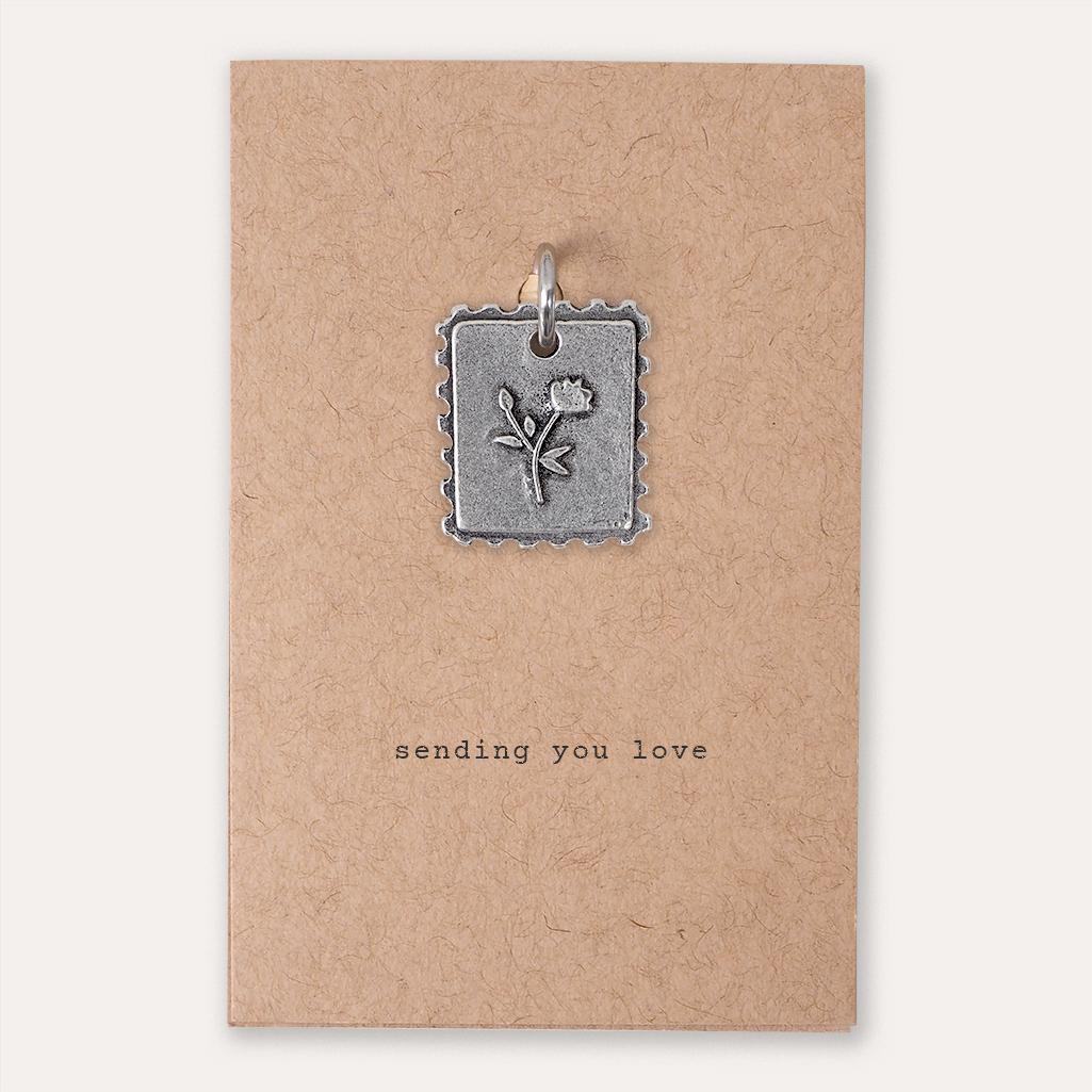 'Sending You Love' Postage Stamp Charm
