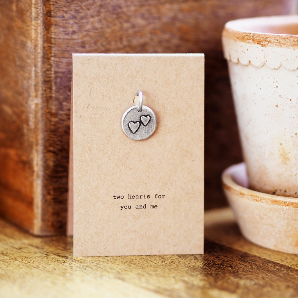 'Two Hearts for You and Me' Charm